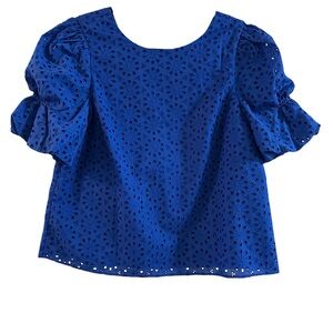 Lilly Pulitzer Royal Blue Eyelet Blouse